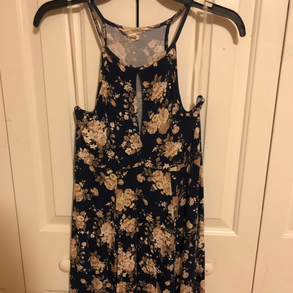 Flower print revealing dress